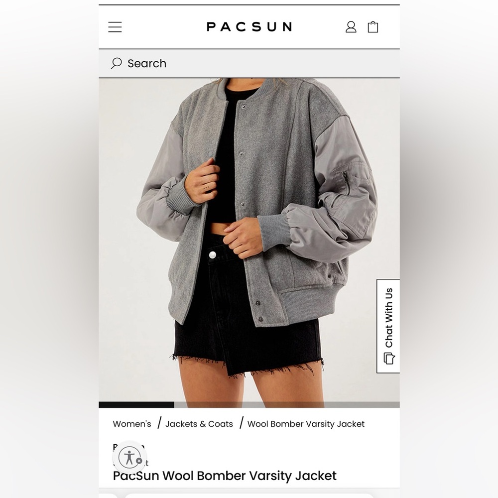 NWT PacSun Wool Bomber Varsity Jacket